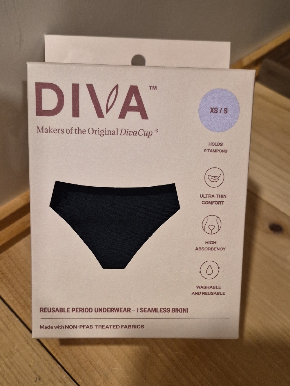 Diva Black Seamless Bikini Period Underwear